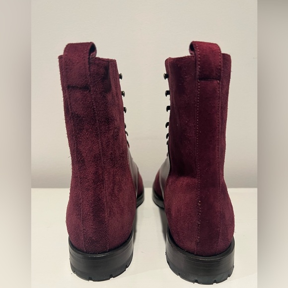 NEW! Manolo Blahnik Pocola Suede and Leather Boots in Burgandy - Picture 5 of 9